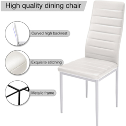 Kosy Koala Set of 6 White Faux Leather Dining Chair - Size: 96 x 40 x 40cm - Wilko - thumbnail 6