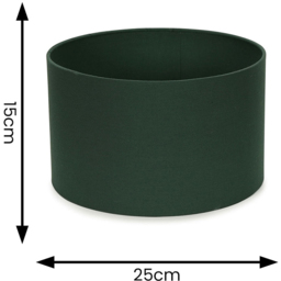 ValueLights Reni Forest Green Fabric Small Drum Shade - Size: 15 x 25 x 25cm - Wilko - thumbnail 7