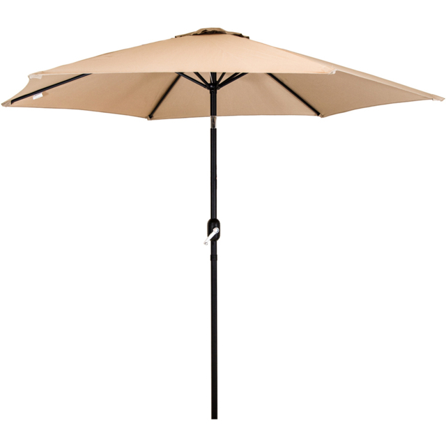 Charles Bentley Beige Metal Crank and Tilt Parasol 2.7m - Brown - Wilko - image 1