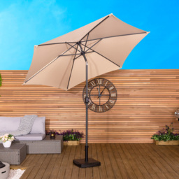 Charles Bentley Beige Metal Crank and Tilt Parasol 2.7m - Brown - Wilko - thumbnail 3