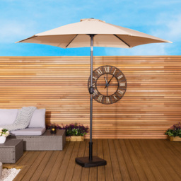 Charles Bentley Beige Metal Crank and Tilt Parasol 2.7m - Brown - Wilko - thumbnail 6