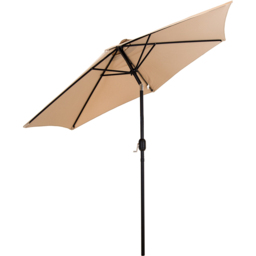 Charles Bentley Beige Metal Crank and Tilt Parasol 2.7m - Brown - Wilko - thumbnail 4