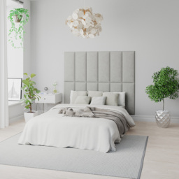 Aspire EasyMount Light Silver Plush Velvet Upholstered Wall Mounted Headboard Panels 8 Pack - Aspire Beds - Wilko - thumbnail 5