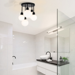 Cosylyte 5 Light Matt Black Opal Glass Ceiling Light - Size: 28 x 50 x 37cm - Wilko - thumbnail 7