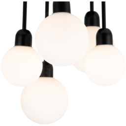 Cosylyte 5 Light Matt Black Opal Glass Ceiling Light - Size: 28 x 50 x 37cm - Wilko - thumbnail 5