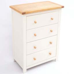 Cabinet Bits Maggiori 4 Drawer Off White Wood Knob Chest of Drawers - Wilko - thumbnail 5