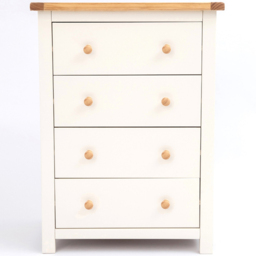 Cabinet Bits Maggiori 4 Drawer Off White Wood Knob Chest of Drawers - Wilko - thumbnail 3