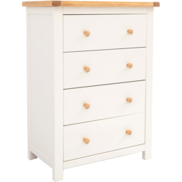 Cabinet Bits Maggiori 4 Drawer Off White Wood Knob Chest of Drawers - Wilko - thumbnail 4