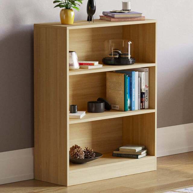 VIDA DESIGNS Cambridge 3 Shelf Oak Low Bookcase - Brown - Wilko - image 1