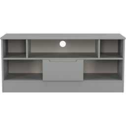 Crowndale Milan Single Drawer 5 Shelf Dusk Grey TV Unit Ready Assembled - Size: 50 x 110 x 39cm - Wilko - thumbnail 3