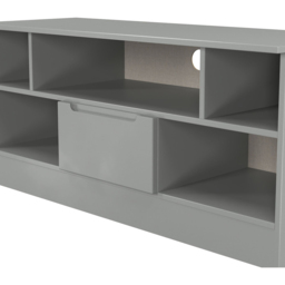 Crowndale Milan Single Drawer 5 Shelf Dusk Grey TV Unit Ready Assembled - Size: 50 x 110 x 39cm - Wilko - thumbnail 6
