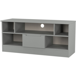 Crowndale Milan Single Drawer 5 Shelf Dusk Grey TV Unit Ready Assembled - Size: 50 x 110 x 39cm - Wilko - thumbnail 5