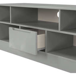 Crowndale Milan Single Drawer 5 Shelf Dusk Grey TV Unit Ready Assembled - Size: 50 x 110 x 39cm - Wilko - thumbnail 7
