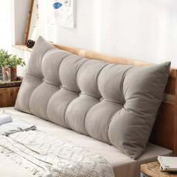 Living and Home Dark Grey Chenille Headboard Pillow 60 x 150cm - Size: 60 x 150 x 18cm - Wilko - thumbnail 3