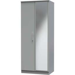 Crowndale Camden 2 Door Dusk Grey Mirrored Wardrobe Ready Assembled - Wilko - thumbnail 5