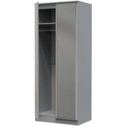Crowndale Camden 2 Door Dusk Grey Mirrored Wardrobe Ready Assembled - Wilko - thumbnail 7