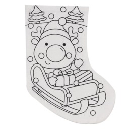 Crafty Club Colour Your Own Stocking - Size: 14 x 24 x 7cm - Wilko - thumbnail 1
