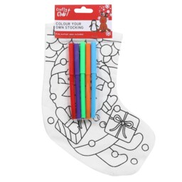 Crafty Club Colour Your Own Stocking - Size: 14 x 24 x 7cm - Wilko - thumbnail 6