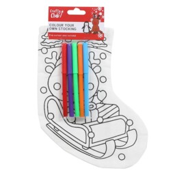 Crafty Club Colour Your Own Stocking - Size: 14 x 24 x 7cm - Wilko - thumbnail 4