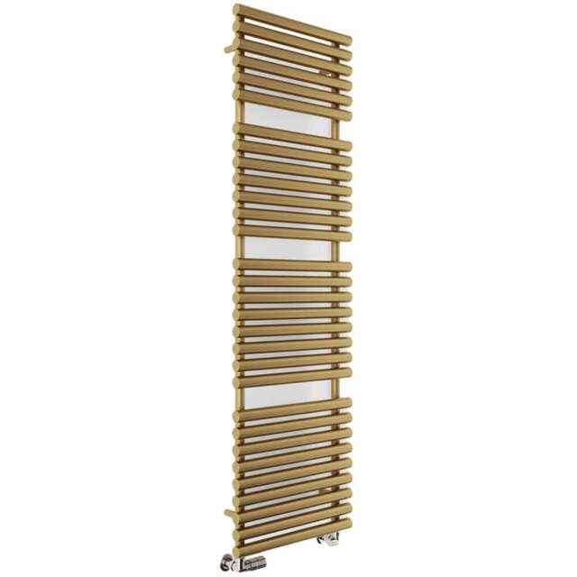 Terma Rolo Towel 3454BTU Brass Heated Towel Rail 1800 x 520mm - Size: 180 x 52 x 12.7cm - Gold - Wilko - image 1