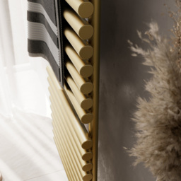 Terma Rolo Towel 3454BTU Brass Heated Towel Rail 1800 x 520mm - Size: 180 x 52 x 12.7cm - Gold - Wilko - thumbnail 7
