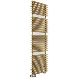 Terma Rolo Towel 3454BTU Brass Heated Towel Rail 1800 x 520mm - Size: 180 x 52 x 12.7cm - Gold - Wilko