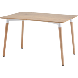 Comfy Living 4 Seater Metal Detailing Dining Set Oak and Grey - Wilko - thumbnail 5