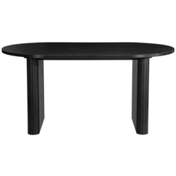 Birlea Axel 4 Seater Oval Fluted Dining Set Black - Size: 75 x 160 x 90cm - SleepSoul - Wilko - thumbnail 5