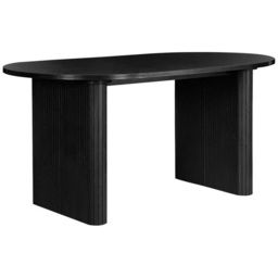 Birlea Axel 4 Seater Oval Fluted Dining Set Black - Size: 75 x 160 x 90cm - SleepSoul - Wilko - thumbnail 4