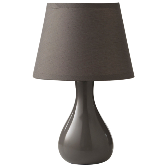 Kliving Calvin Linen Look Shade Grey Ceramic Table Lamp - Size: 29 x 18 x 18cm - Wilko - image 1