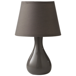 Kliving Calvin Linen Look Shade Grey Ceramic Table Lamp - Size: 29 x 18 x 18cm - Wilko - thumbnail 1