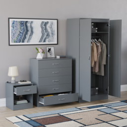 Vida Designs Riano Grey 3 Piece Bedroom Furniture Set - Wilko - thumbnail 6