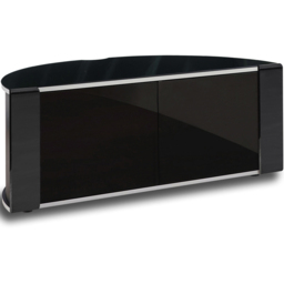 MDA Designs Sirius 850 2 Door Black TV Cabinet - Size: 44 x 85 x 51cm - Wilko - thumbnail 3