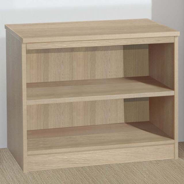 R White Cabinets 2 Shelf Brown Desk Height Wide Bookcase - Size: 72.8 x 85 x 54cm - Wilko - image 1