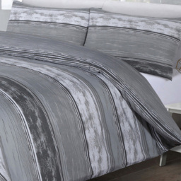 Velosso Brooklyn King Size Grey Stripe Duvet Set - Serene - Wilko - thumbnail 3
