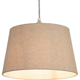 Lighting Collection Underwood Cream Linen Tapered Drum Lamp Shade 30cm - Size: 21 x 33 x 33cm - Natural - Wilko - thumbnail 4