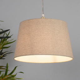 Lighting Collection Underwood Cream Linen Tapered Drum Lamp Shade 30cm - Size: 21 x 33 x 33cm - Natural - Wilko - thumbnail 3