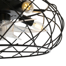 Living and Home Black Cage Ceiling Fan with Light and Remote - Size: 43.2 x 43.2 x 17cm - Wilko - thumbnail 5