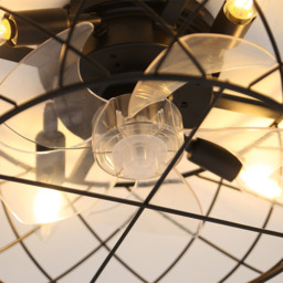 Living and Home Black Cage Ceiling Fan with Light and Remote - Size: 43.2 x 43.2 x 17cm - Wilko - thumbnail 6