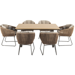 Manhattan Dining Set Beige - Size: 6 Seater - Wilko - thumbnail 5