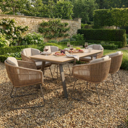 Manhattan Dining Set Beige - Size: 6 Seater - Wilko - thumbnail 6