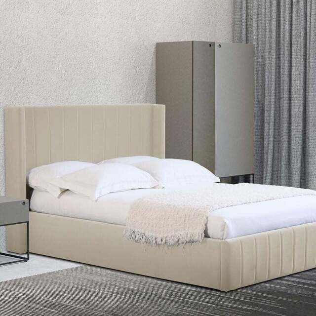 Olivia Double Cream Ottoman Bed - Wilko - image 1