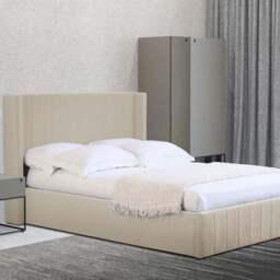 Olivia Double Cream Ottoman Bed - Wilko
