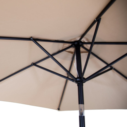 Charles Bentley Taupe Metal Crank and Tilt Parasol 2.7m - Brown - Wilko - thumbnail 5