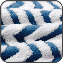 Velosso Navy Chevron Sherpa Throw 100 x 150cm - Wilko - thumbnail 4