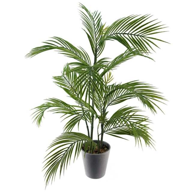 Leaf Palm Artificial Tree with Decorative Artificial Planter 90cm - Size: 90 x 70 x 50cm - Green - Wilko - image 1