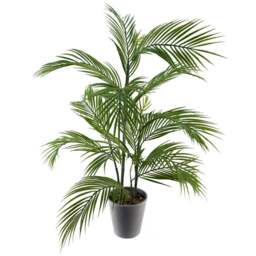 Leaf Palm Artificial Tree with Decorative Artificial Planter 90cm - Size: 90 x 70 x 50cm - Green - Wilko