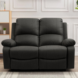 Brooklyn Luxury 2 Seater Dark Grey Linen Manual Recliner Sofa - Wilko - thumbnail 1