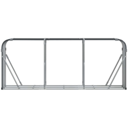 vidaXL Anthracite Galvanised Steel Firewood Log Holder 100 x 234 x 45cm - Grey - Wilko - thumbnail 4