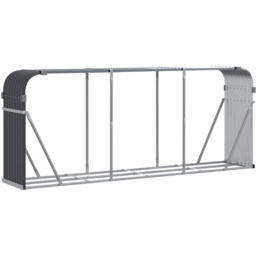 vidaXL Anthracite Galvanised Steel Firewood Log Holder 100 x 234 x 45cm - Grey - Wilko